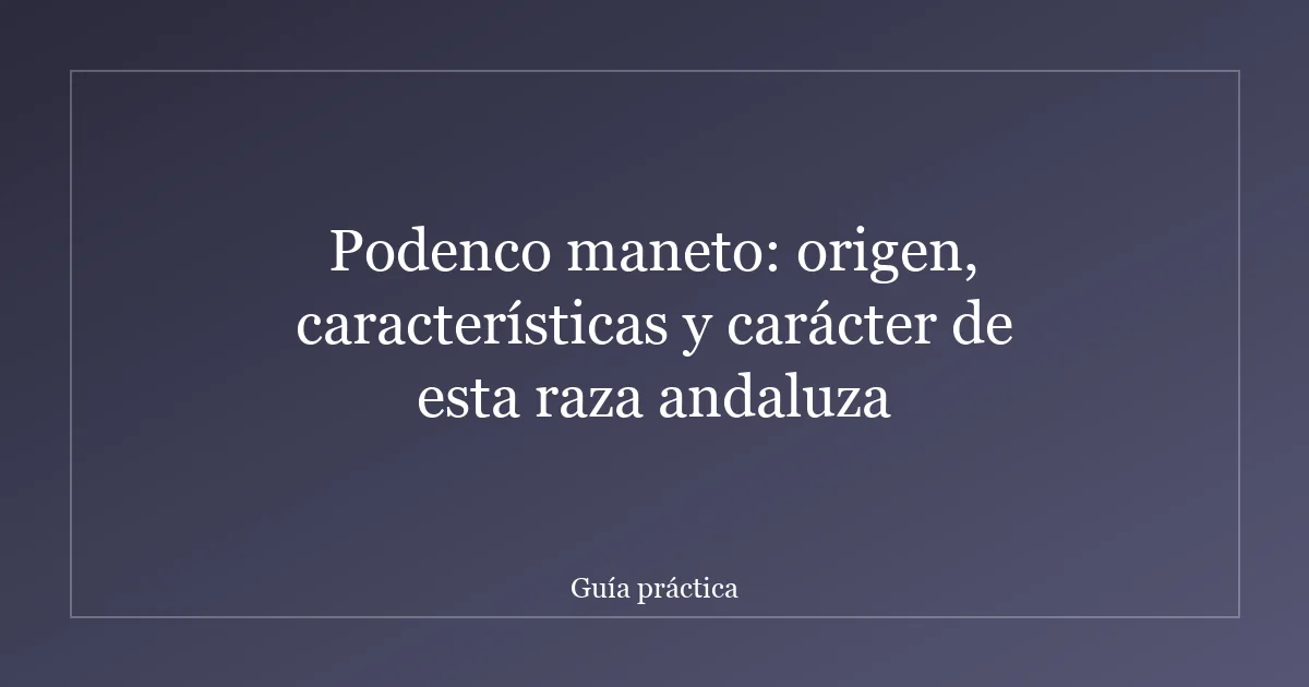 Podenco maneto: origen, características y carácter de esta raza andaluza